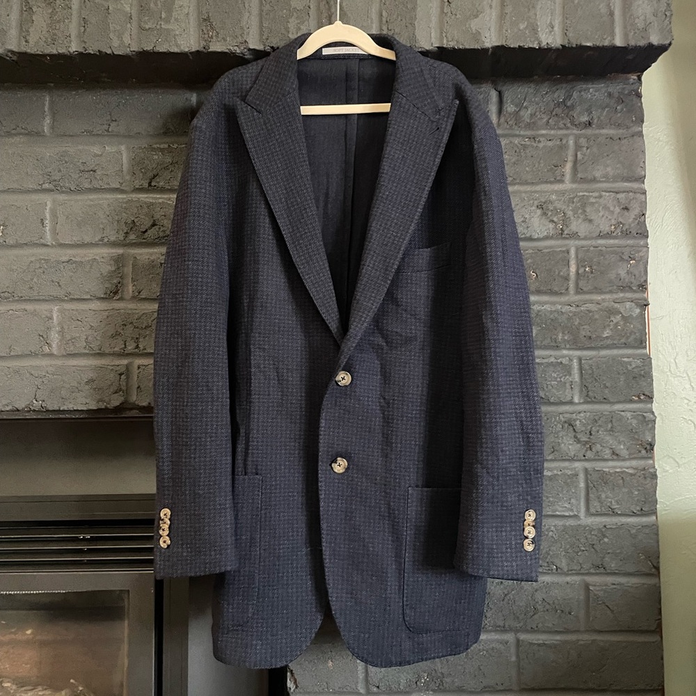 Eleventy navy blue men’s soft jacket 52 cotton&wool